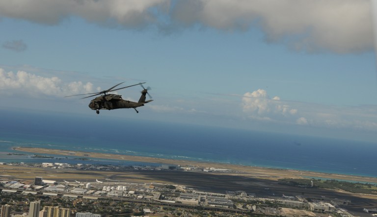 An Army helicopter with five crew members aboard went down Tuesday night in the ocean two miles off the Hawaiian island of Oahu. (Photo: by Sgt. 1st Class Crista Mary Mack, U.S. Army Pacific)
