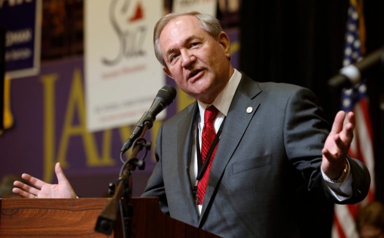 Former governors Jim Gilmore of Virginia and Rick Perry of Texas are two former primary rivals named as advisers on Donald Trump's agricultural committee. (AP Photo)