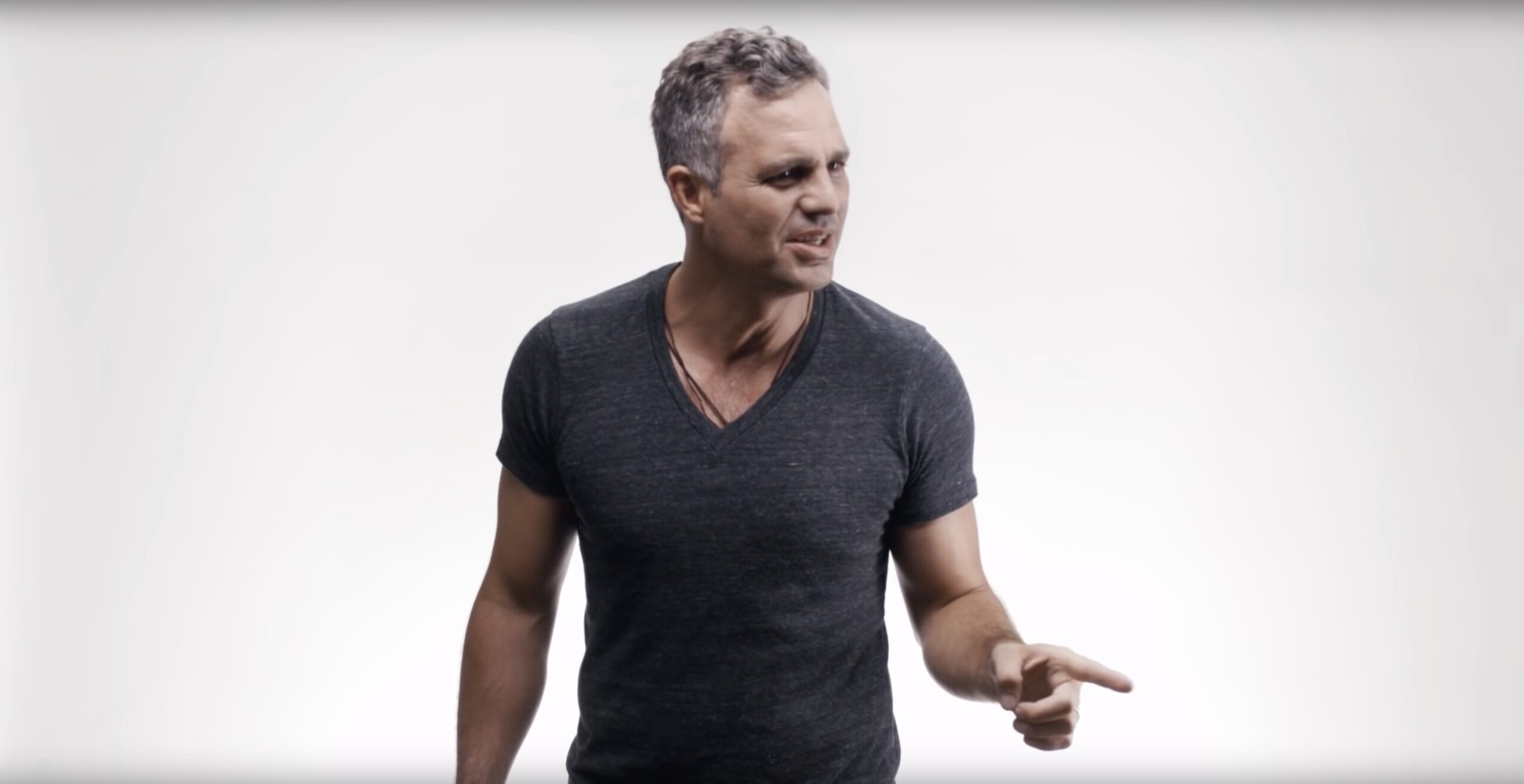 Clinton holding Mark Ruffalo to his nudity pledge