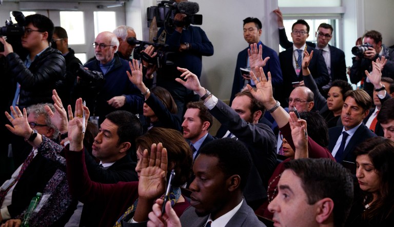 The seminar seemed largely uninterested in exploring the many media missteps that have contributed to the decades-long trend of distrust for the press. (AP Photo/Evan Vucci)