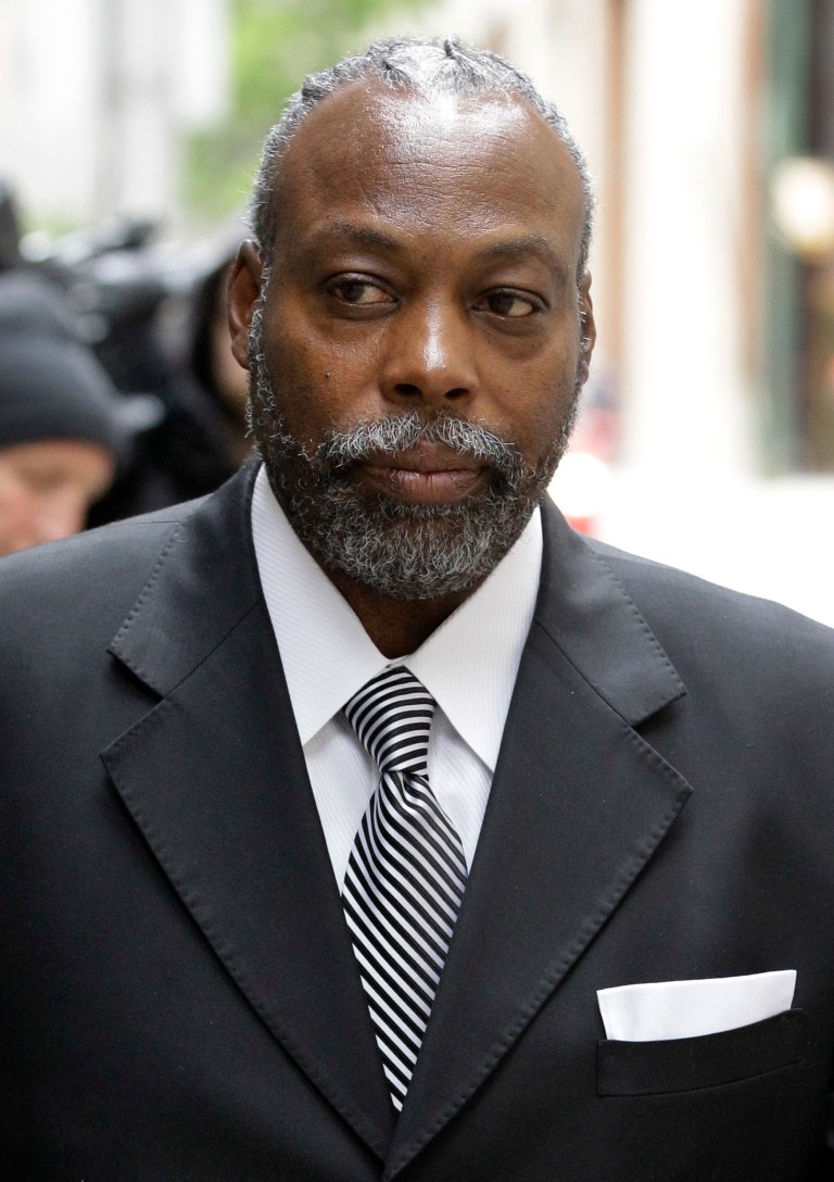   FILE - In this April 30, 2012 file photo, Julius Henson, a political operative convicted of using Election Day robocalls to suppress black voter turnout during the 2010 Maryland gubernatorial election, walks into a courthouse for jury selection. Henson was sentenced Wednesday, June 13, 2012 to one year in jail with all but 60 days suspended, three years of probation and 300 hours of community service. (AP Photo/Patrick Semansky, File)  