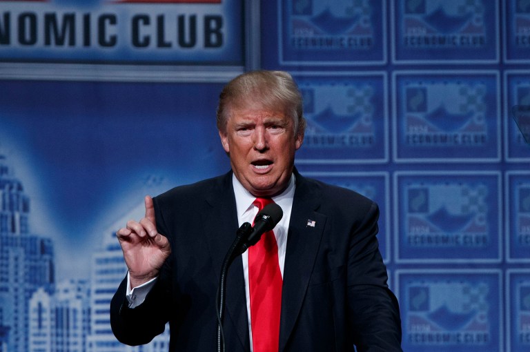 Republican presidential candidate Donald Trump said that President Obama, with help from Hillary Clinton, is the 