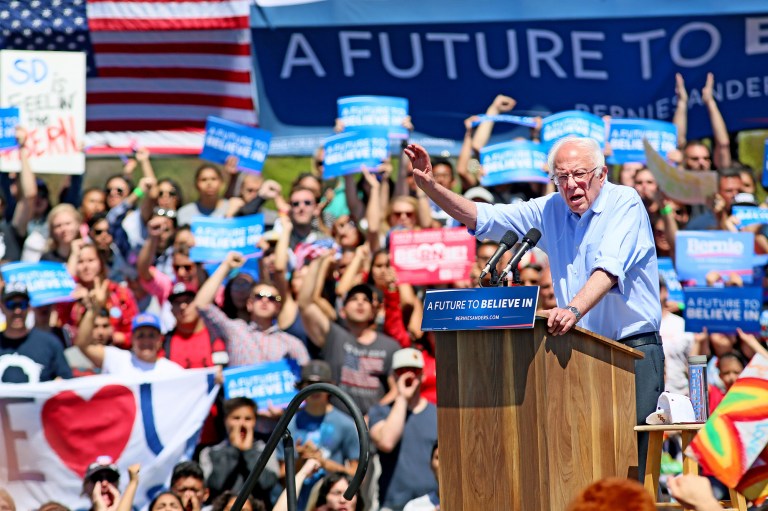 An op-ed by two political scientists suggests that Bernie Sanders voters are more attracted to his personality than his policies and idealogy. (AP Photo/Sandy Huffaker)