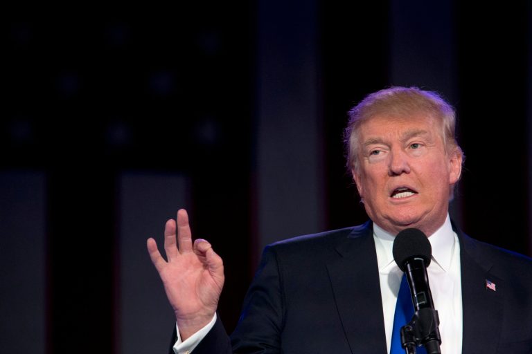 The ad shows tabloid headlines slamming de Blasio while a voiceover of Trump sings his praises. (AP Photo/Mary Altaffer, File)