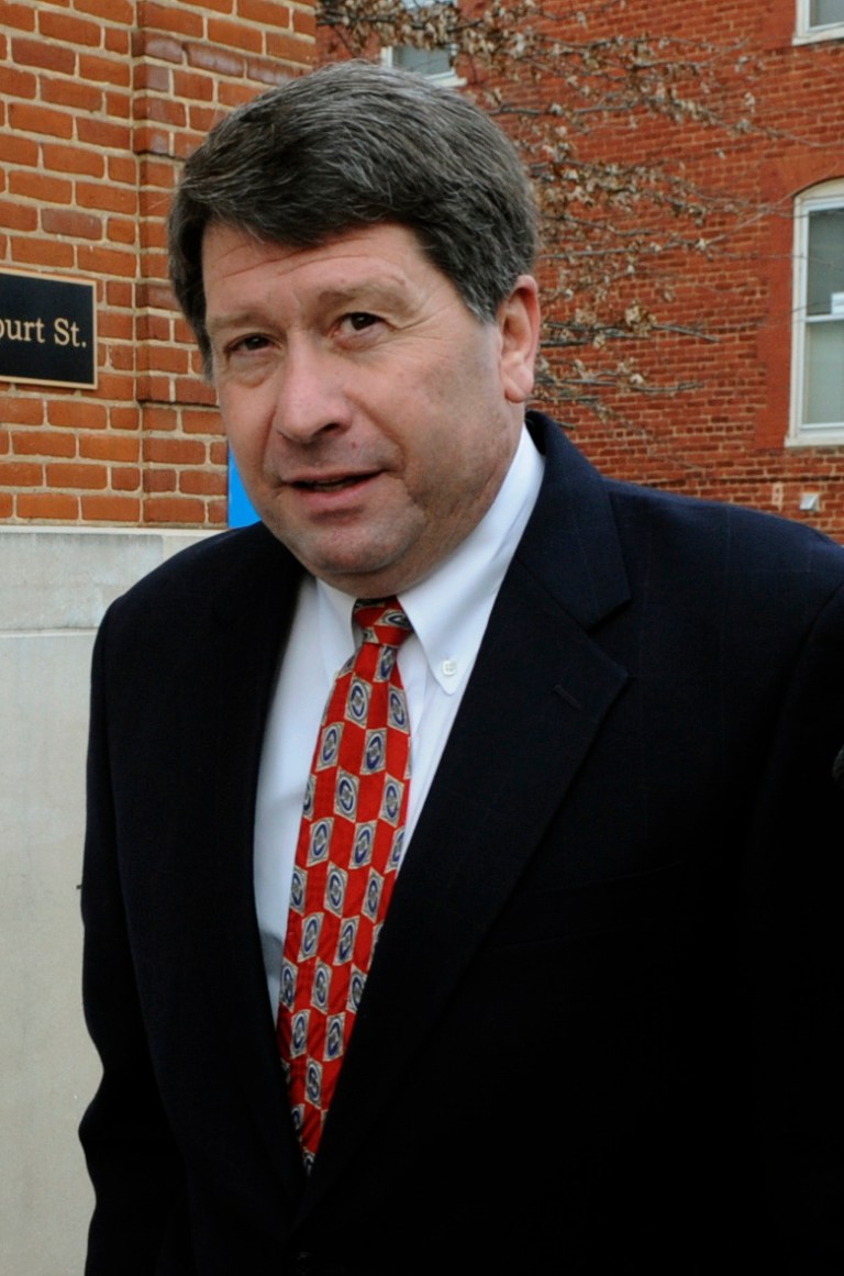 FILE - In this March 12, 2009 file photo, Peanut Corporation of America's president Stewart Parnell arrives a federal court in Lynchburg, Va. A federal jury in Albany, Ga., convicted Parnell and two others Friday, Sept. 19, 2014, in connection with a salmonella outbreak that prompted one of the largest U.S. food recalls ever, sickened hundreds across the country and was linked to several deaths. Parnell was convicted on numerous counts including conspiracy, wire fraud and obstruction of justice related to shipping tainted peanut butter to customers and faking results of lab tests intended to screen for salmonella. (AP Photo/Don Petersen, File)
