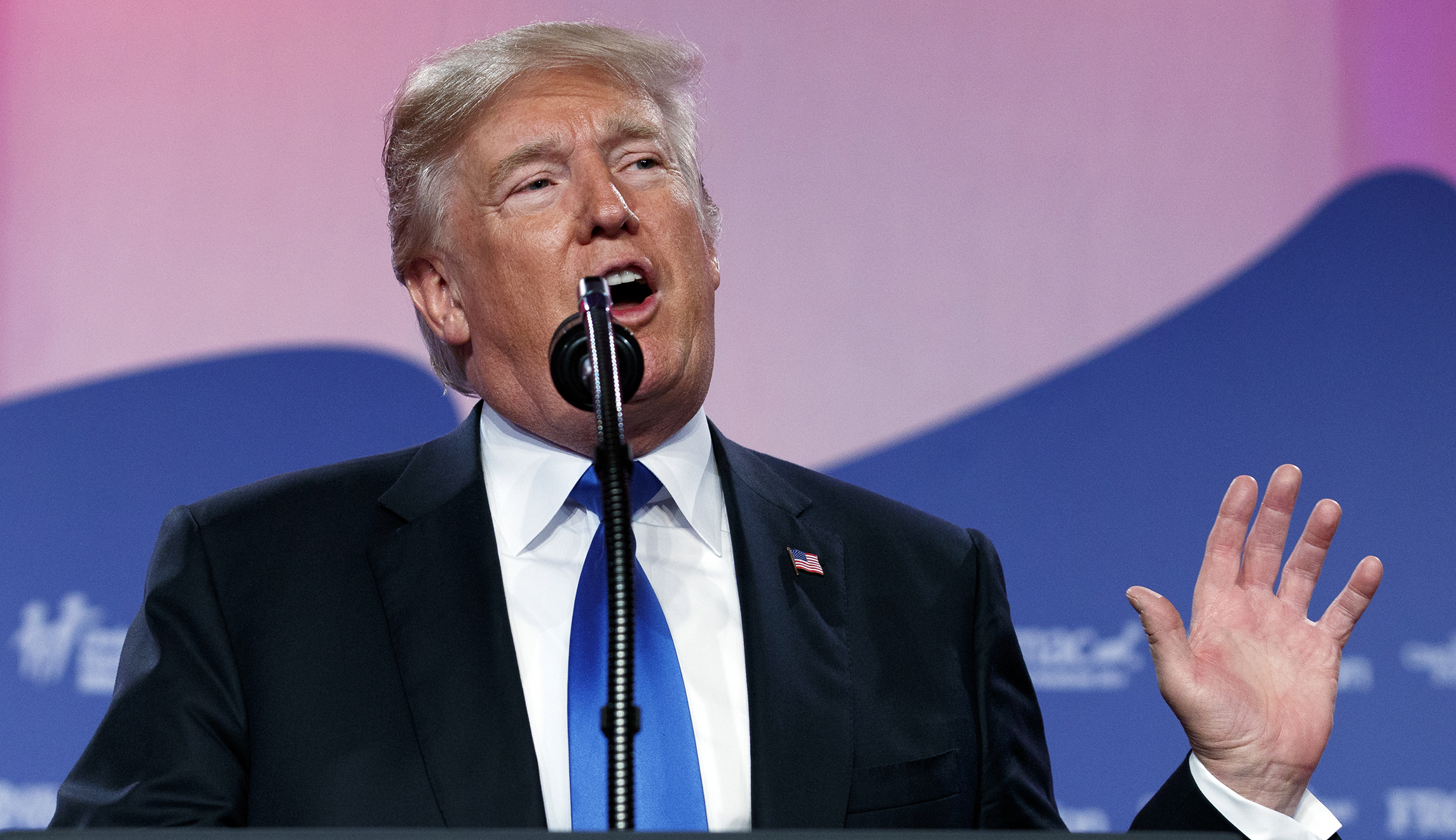 Trump gets 30 seconds of applause for saying, ‘We respect our great American flag’