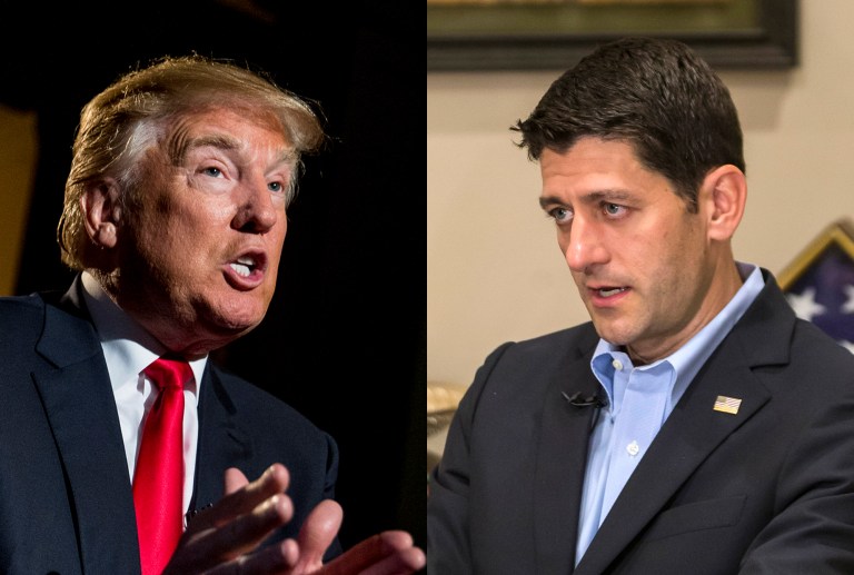 Donald Trump and House Speaker Paul Ryan for months had fought for control of the Republican Party. (AP Photos)