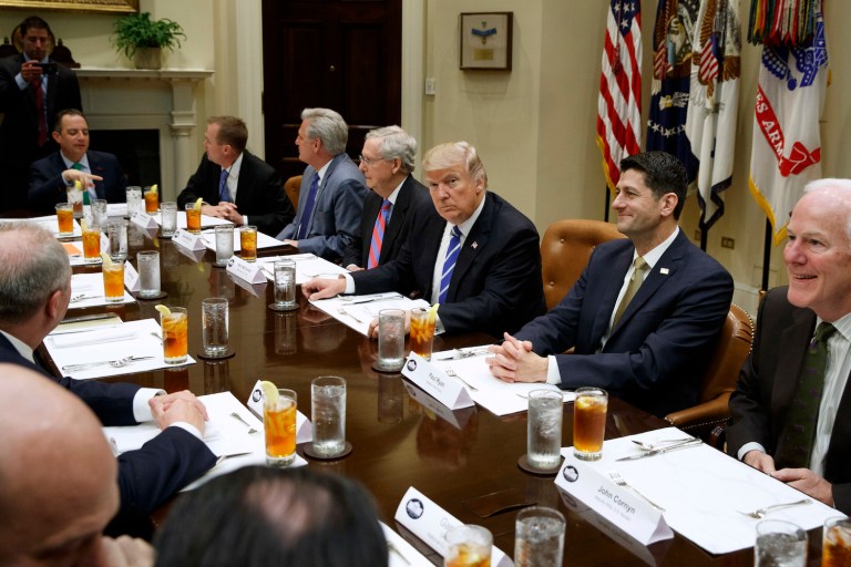 Republican money types want the politicians to get their act together. (AP Photo/Evan Vucci)