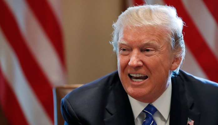 President Trump said no deal was reached with top Democratic leaders to exclude the border wall from a deal on the DACA program. "The WALL, which is already under construction in the form of new renovation of old and existing fences and walls, will continue to be built." (AP Photo/Alex Brandon)