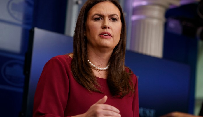 "We want to halt the downward spiral and we want to move forward towards better relations," White House press secretary Sarah Sanders said. (AP Photo/Evan Vucci)