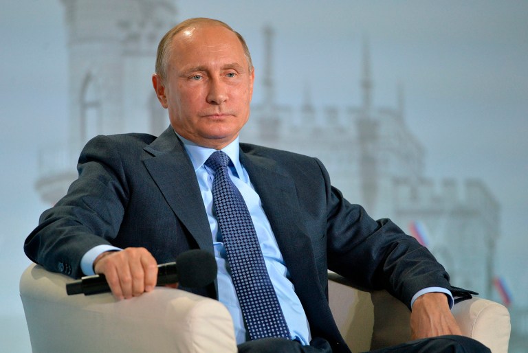 While Donald Trump, Mike Pence and some of their supporters portray Vladimir Putin and the country he presides over as powerful, it is at its core very weak. (AP Photo)