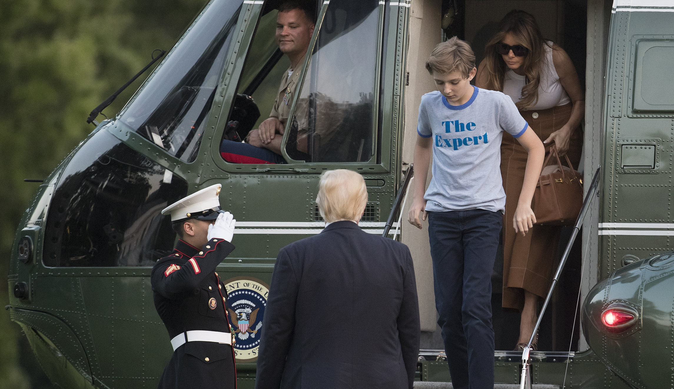 Barron Trump’s ‘The Expert’ J. Crew T-shirt sold out before he wore it moving into the White House
