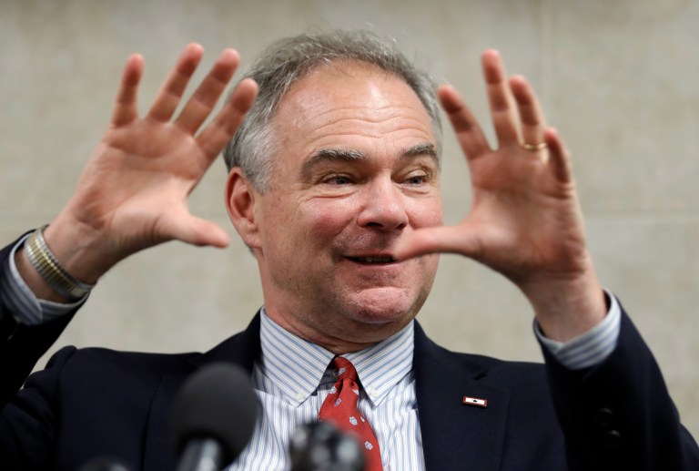 Hillary Clinton's running mate, Sen. Tim Kaine, hasn't always been on the side of the Obama administration. (AP Photo/Manuel Balce Ceneta)