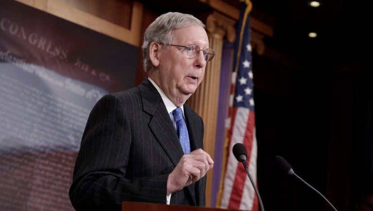 Senate Majority Leader Mitch McConnell had little to say about President Trump's decision to fire FBI Director James Comey. (AP Photo/J. Scott Applewhite)