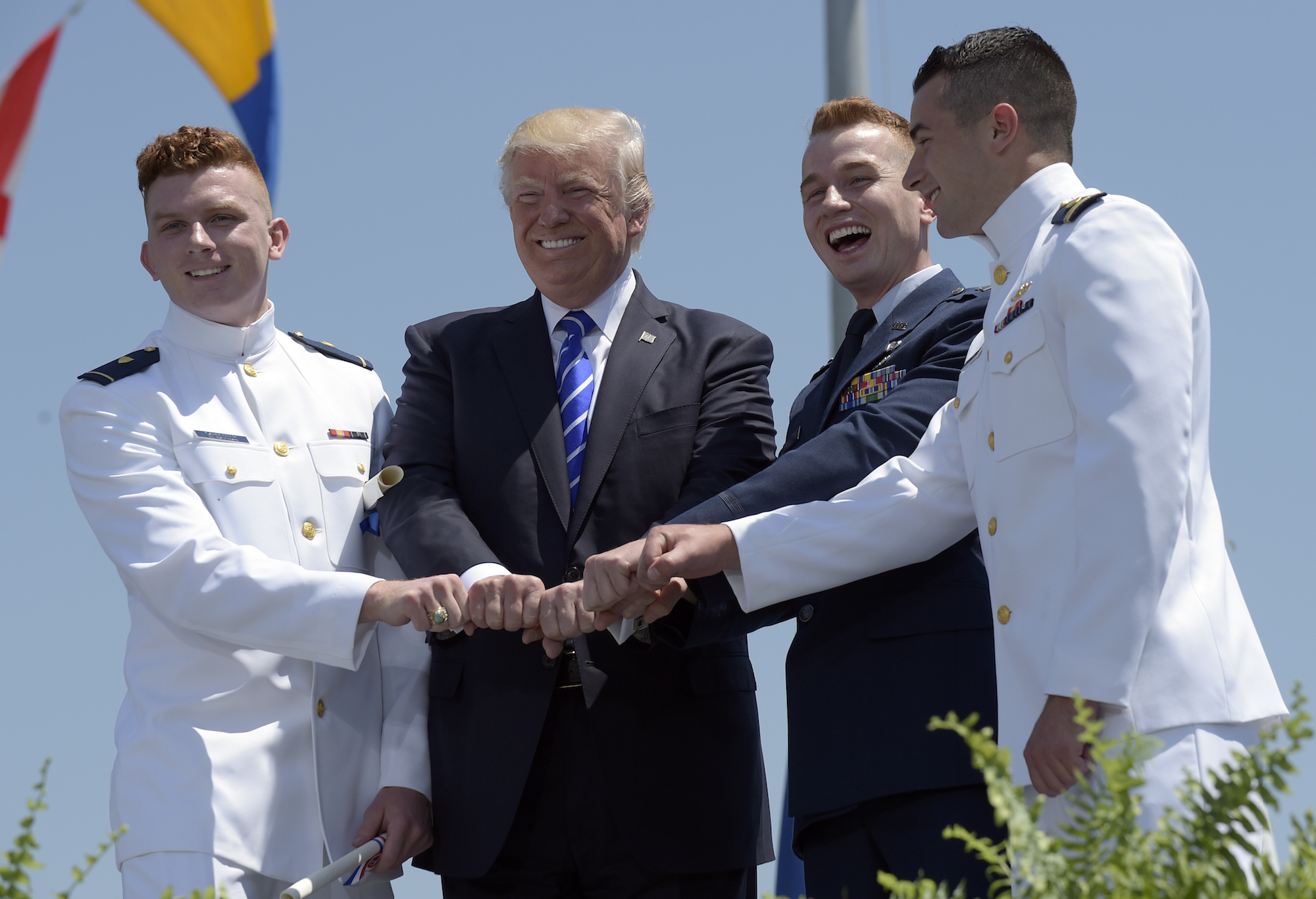 At Coast Guard Academy, President Trump proves he’s too proud not to sink