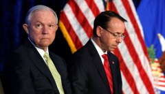 Attorney General Jeff Sessions visits Guantanamo Bay with deputy Rod Rosenstein