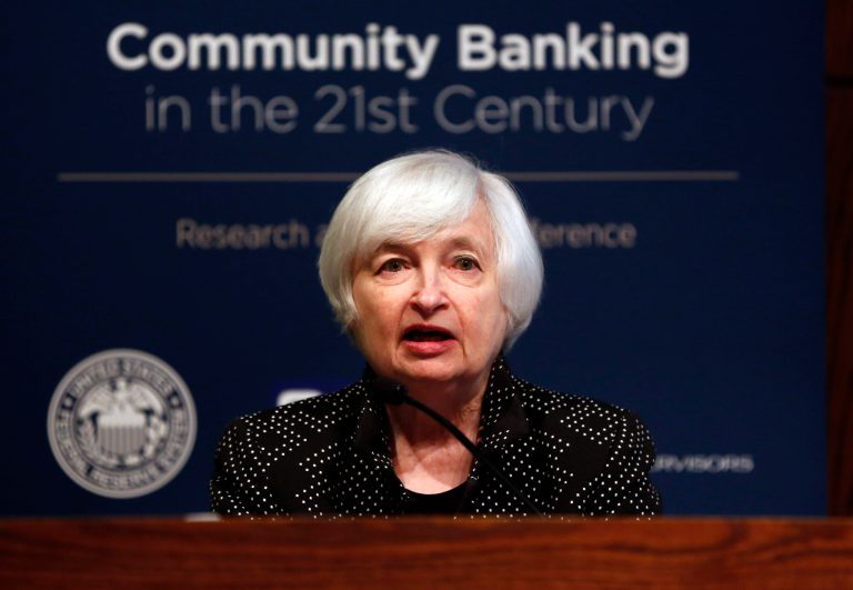 Federal Reserve Chair Janet Yellen speaks to a conference of bankers and financial leaders. Doubts are rising that the Fed will start raising rates before next year from the record lows where they've stood since 2008. (AP Photo/Jeff Roberson, File)