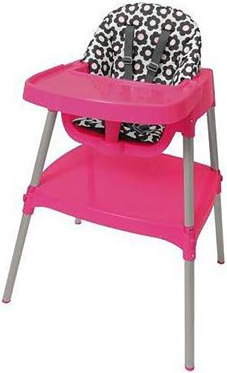   This image provided by the U.S. Consumer Product Safety Commission shows a convertible high chair that is being recalled because the activity tray on the high chair can unexpectedly detach and allow an unrestrained child to fall, posing a risk of injury to the child. The convertible high chairs are distributed by Evenflo Inc., of Miamisburg, Ohio, and have been sold at Toys 