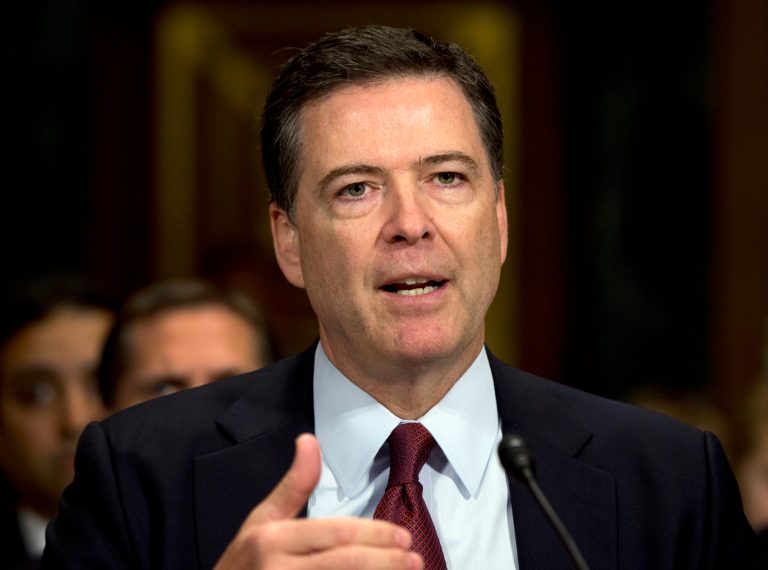 FBI Director James Comey testifies during the Senate Judiciary Committee hearing on Capitol Hill in Washington. (AP Photo/Carolyn Kaster)