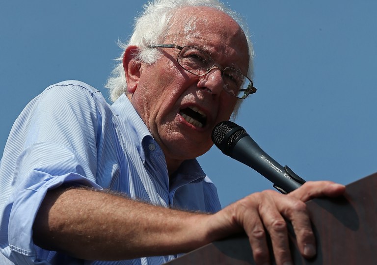 Bernie Sanders cited trade, Wall Street, the Keystone pipeline, Social Security, the minimum wage, and the Iraq war as key policy differences. (Getty Images file)
