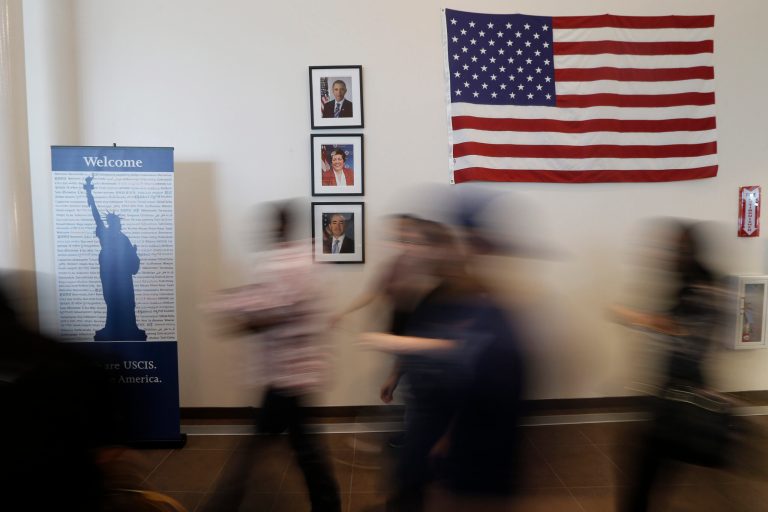 A U.S. Citizenship and Immigration Services office in Irving, Texas. (AP Photo/LM Otero)
