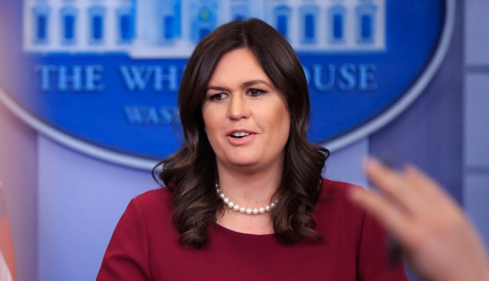 Sarah Sanders said on Monday that, as of last week, "the White House had not received any specific papers regarding the completion of that background check." (AP Photo/Manuel Balce Ceneta)