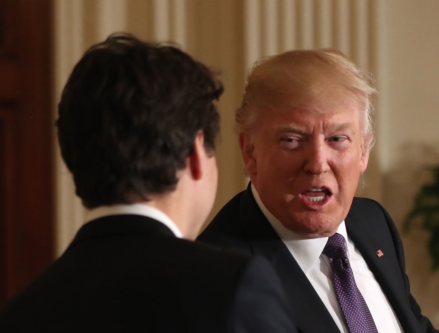 Trump’s awkward compensatory gestures