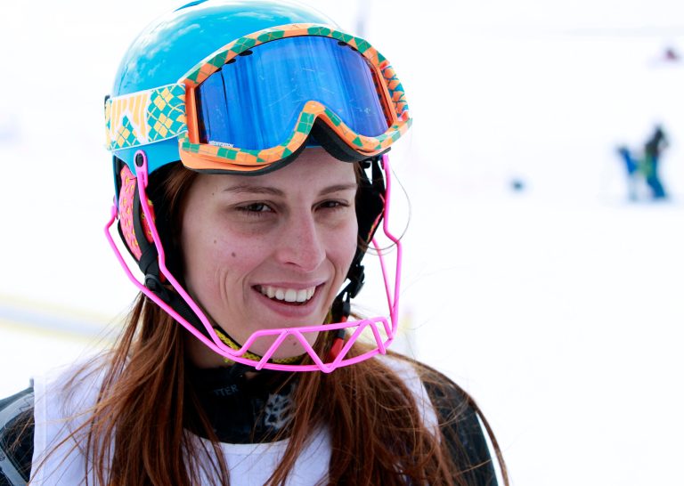 In this March 8, 2013 file photo, Lebanese skier Jackie Chamoun speaks during an interview at the ski resort of Faraya, northeast of Beirut, Lebanon. (AP File)
