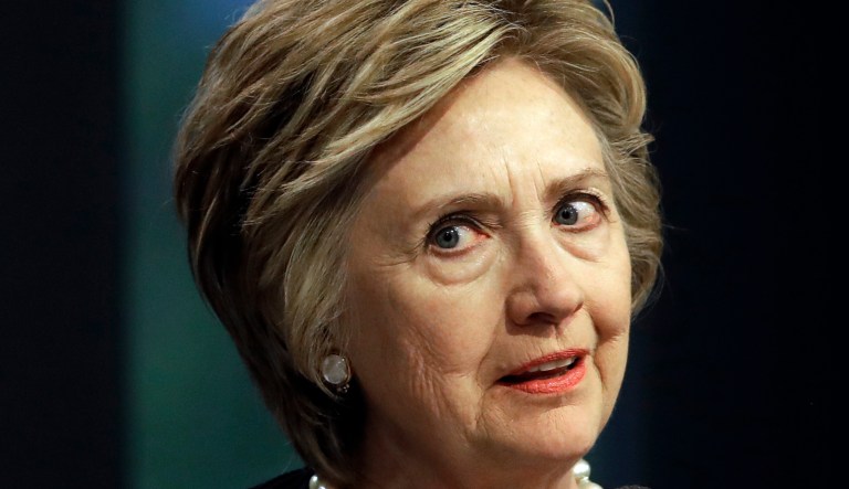 Fifty-three percent of respondents said they held a negative view of former Secretary of State Hillary Clinton. (AP Photo/Patrick Semansky)