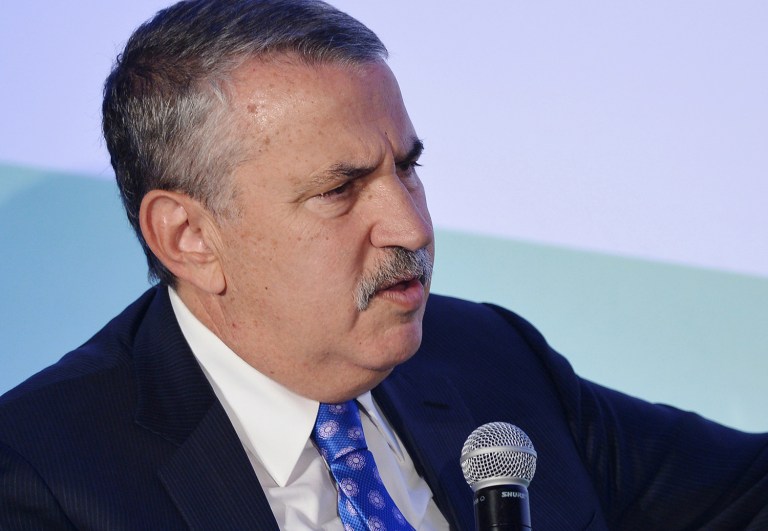 New York Times columnist Thomas Friedman said President Trump's election belongs in the same category as other national tragedies such as 9/11 and Pearl Harbor. (AP Photo/Mandel Ngan, Pool via the AP)