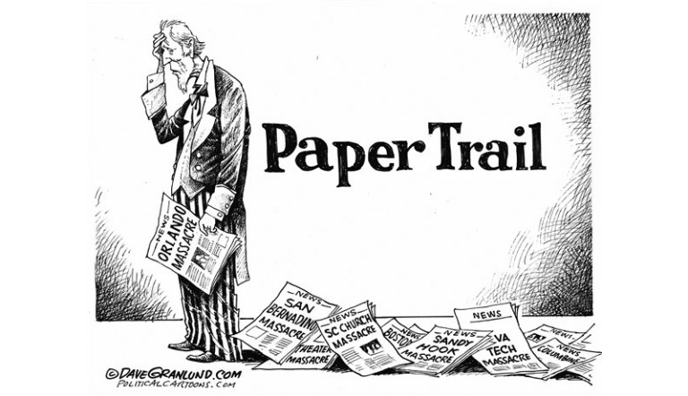 Editorial cartoon: Paper trail