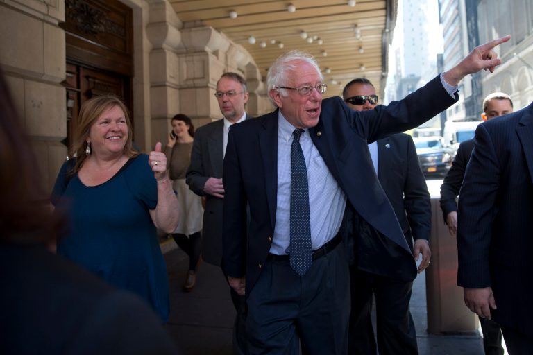 Despite spending nearly double on TV and radio ads, Bernie Sanders lost in the Empire State. (AP Photo/Mary Altaffer)