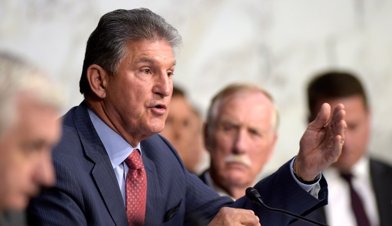 Democratic Sen. Joe Manchin of the coal state of West Virginia said he will vote against President Trump's nominee to run the federal mine safety agency, recalling mine disasters that he had to respond to as governor. (AP Photo/Susan Walsh)