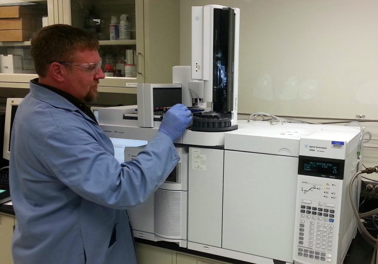   In this image provided by the Department of Energy, chemist Brian Dockendorff works on a mass spectrometer at the Pacific Northwest National Laboratory in Richland, Wash., Wednesday, Sept. 4, 2013. Three simple numbers will prove if sarin was used to gas Syrians last month: 99-125-81. Carlos Fraga, a chemist at the lab who specializes in nerve agent forensics calls those numbers sarinâs fingerprint. Fraga says once chemists see those digits, they know theyâve got sarin. (AP Photo/Carlos Fraga)  