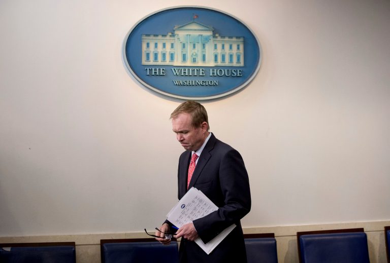 At the same time, Mulvaney said shutdowns shouldn't be talked about that way. (AP Photo/Andrew Harnik)