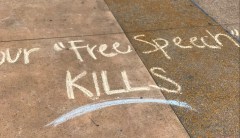 Berkeley protesters chalk ‘Free speech kills,’ ‘F–k the police,’ and ‘F–k Ben Shapiro’ on campus