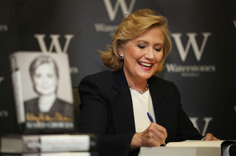Former Secretary of State Hillary Clinton signs copies of her new book at Waterstones bookshop on July 3, 2014 in London, England. (Photo by Peter Macdiarmid/Getty Images)