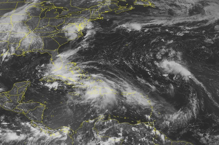 This NOAA satellite image taken Saturday shows Tropical Storm Isaac about 40 miles north of Guantanamo, Cuba. (AP PHOTO)