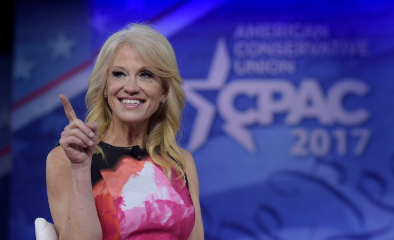 Conway was the first of several senior Trump administration officials slated to speak at CPAC. (AP Photo/Susan Walsh)