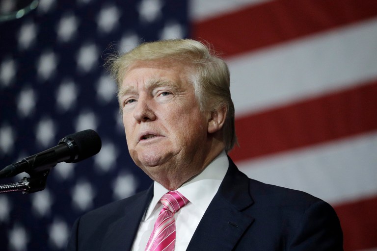Donald Trump reacted Sunday morning to the New York Times reporting that it received a 1995 tax records for Trump that revealed a $916 million loss. (AP Photo/John Locher)