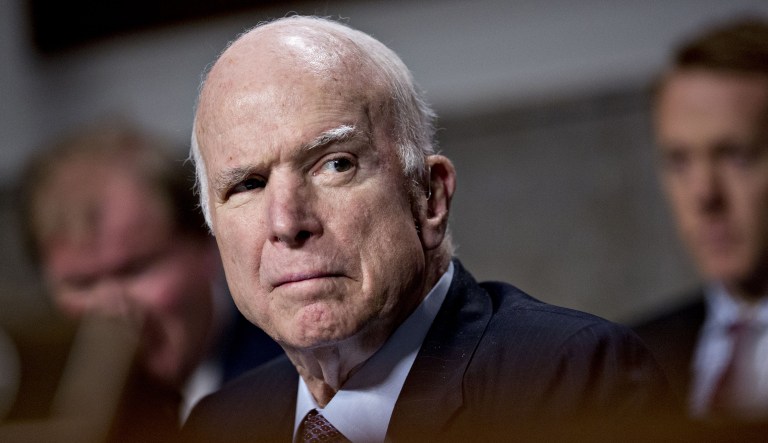 Sen. John McCain, R-Ariz., slammed his colleagues Thursday for not passing a bipartisan budget bill nearly one-third of the way through the current fiscal year. 