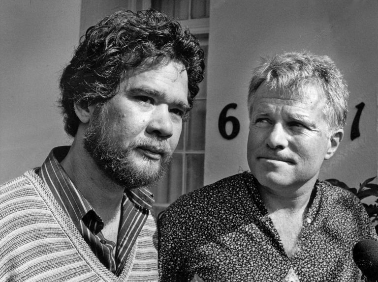   In this May 10, 1984 photo, gay partners Richard Adams, left, and Anthony Sullivan appear at a news conference. They were facing the deportation of Sullivan to Austrialia. Adams, who used both the altar and the courtroom to help begin the push for gay marriage four decades before it reached the center of the national consciousness, has died, his attorney said Sunday, Dec. 23, 2012. After a brief illness, Adams died Monday, Dec. 17, 2012, at age 65 in the Hollywood home he shared with Sullivan, his partner of 43 years, attorney Lavi Soloway told The Associated Press. (AP Photo/Los Angeles Times) NO FORNS; NO SALES; MAGS OUT; ORANGE COUNTY REGISTER OUT; LOS ANGELES DAILY NEWS OUT; VENTURA COUNTY STAR OUT; INLAND VALLEY DAILY BULLETIN OUT; MANDATORY CREDIT, TV OUT  