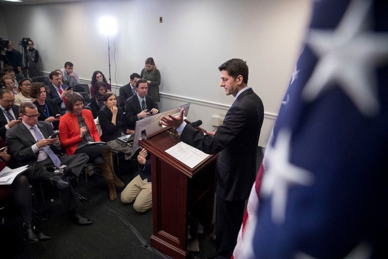 The busy week is expected to culminate in a vote on the American Health Care Act, a bill written by the GOP to replace the faltering Affordable Care Act, known as Obamacare. (AP Photo/Andrew Harnik)