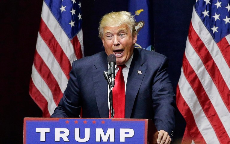 Two-in-five American adults believe Donald Trump is no longer qualified to run for president after last week's hot mic incident, according to a Reuters/IPSOS poll released Tuesday evening. (AP Photo/Julie Jacobson)
