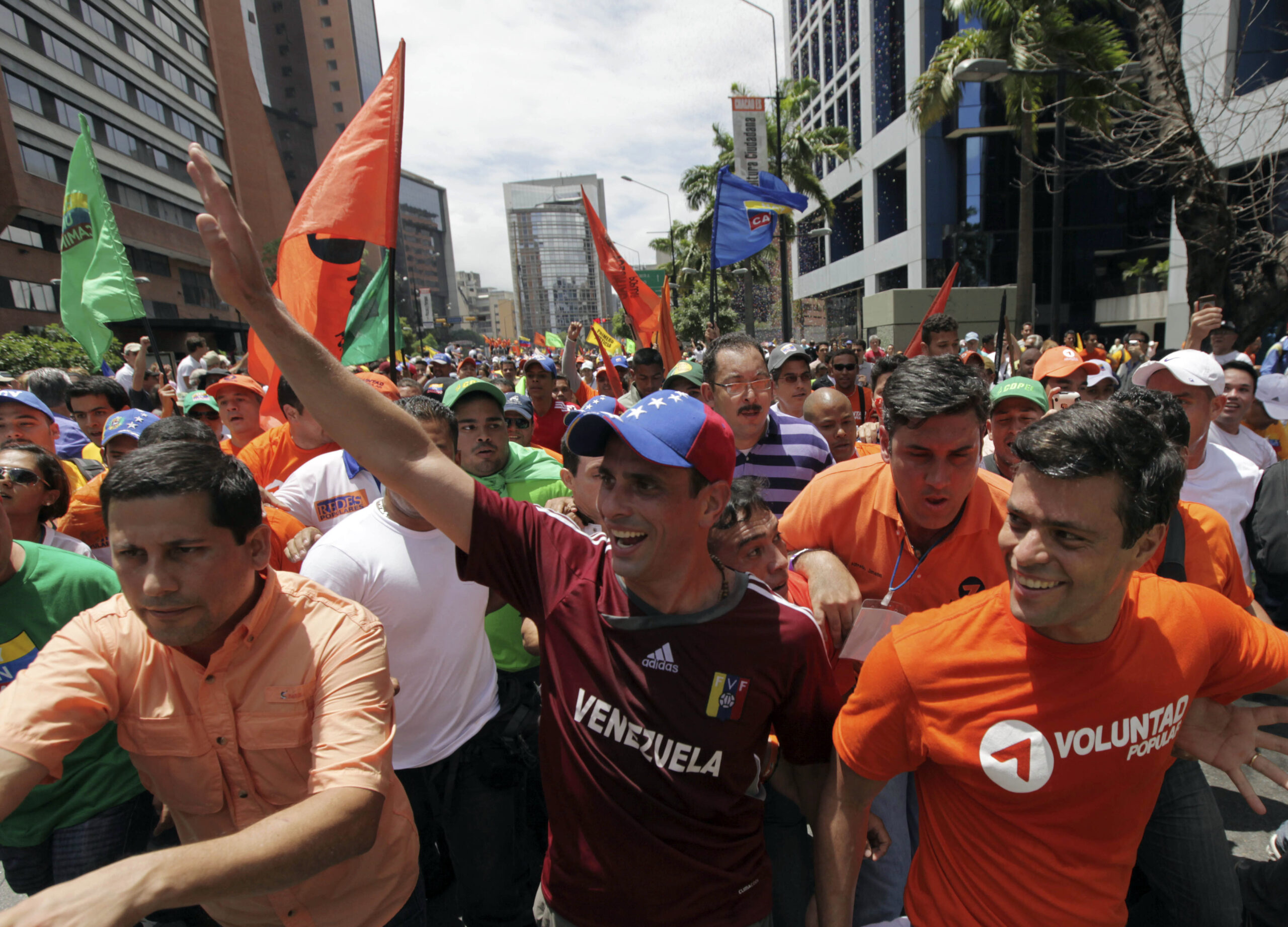 Chavez foe leads massive march in Venezuela