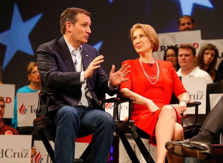 CNN reported that Carly Fiorina and other possible vice presidential candidates were giving their tax returns to Ted Cruz's campaign as part of the vice president vetting process. (AP Photo/Mike Carlson)