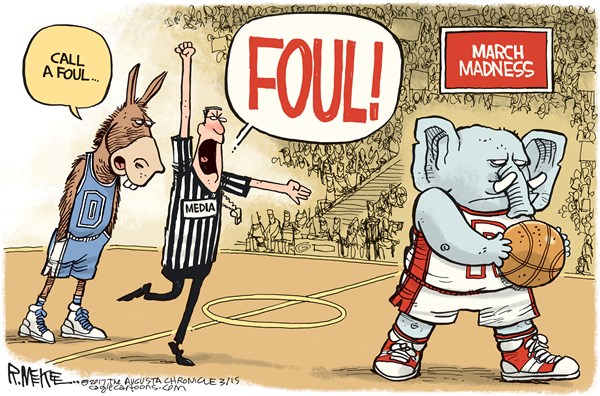 Editorial cartoon: Call a foul …
