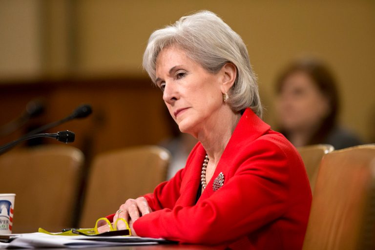   FILE - In this April 12, 2103 file photo, Health and Human Services (HHS) Secretary Kathleen Sebelius testifies on Capitol Hill in Washington. Just eight weeks remain before uninsured Americans can start shopping online for subsidized health insurance under the president's overhaul. Sebelius said Monday consumers can now go online to healthcare.gov and create personal accounts by establishing a username and password. (AP Photo/J. Scott Applewhite)  