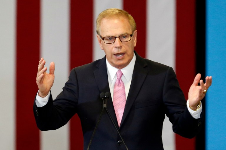 Ad campaign ties Democrat Ted Strickland to Hillary Clinton's remarks about putting coal miners out of work. (AP Photo/Jay LaPrete, File)