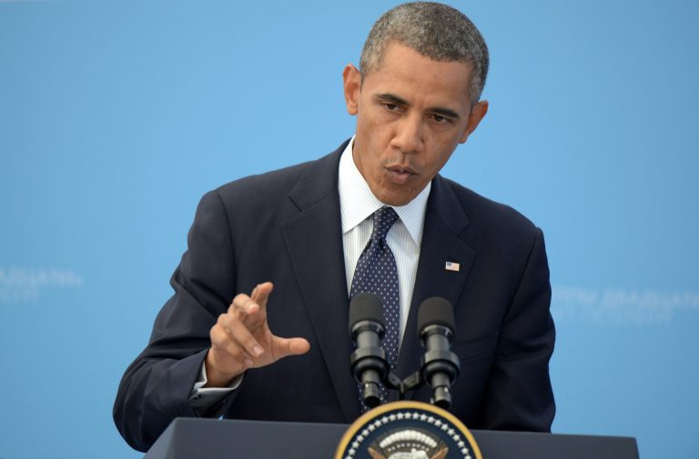 President Obama speaks during a press conference at the end of the G20 Leaders' Summit in St. Petersburg, Russia, on Friday. (Sergey Guneev/Getty Images)